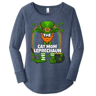 Cat Mom Leprechaun Family Matching St Patricks Day Party Gift Women's Perfect Tri Tunic Long Sleeve Shirt