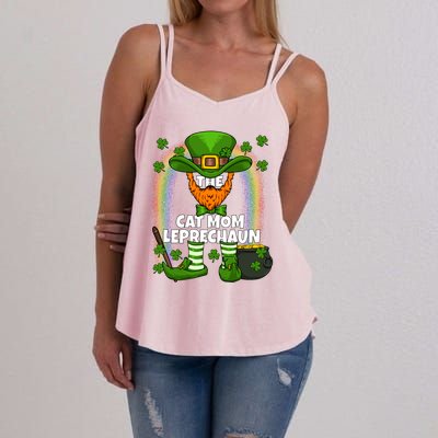 Cat Mom Leprechaun Family Matching St Patricks Day Party Gift Women's Strappy Tank