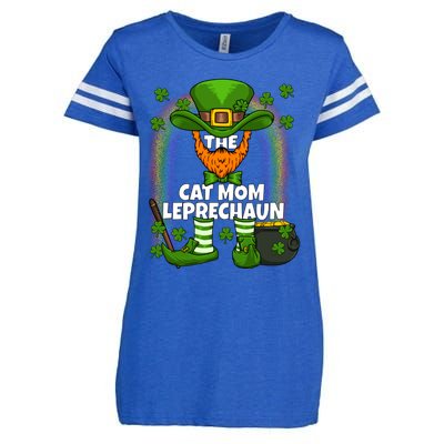 Cat Mom Leprechaun Family Matching St Patricks Day Party Gift Enza Ladies Jersey Football T-Shirt