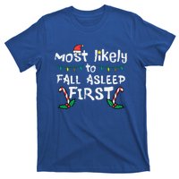 Christmas Most Likely To Fall Asleep First Funny Xmas Family Gift T-Shirt