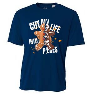 Cut My Life Into Pieces Gingerbread Christmas Funny Cooling Performance Crew T-Shirt