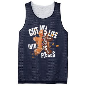 Cut My Life Into Pieces Gingerbread Christmas Funny Mesh Reversible Basketball Jersey Tank