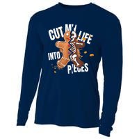 Cut My Life Into Pieces Gingerbread Christmas Funny Cooling Performance Long Sleeve Crew