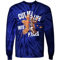 Cut My Life Into Pieces Gingerbread Christmas Funny Tie-Dye Long Sleeve Shirt