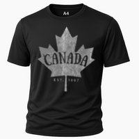 Canada Maple Leaf Canada Est 1867 Vintage Script Performance Shirt