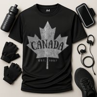 Canada Maple Leaf Canada Est 1867 Vintage Script Performance Shirt