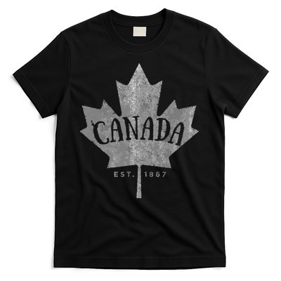 Canada Maple Leaf Canada Est 1867 Vintage Script T-Shirt