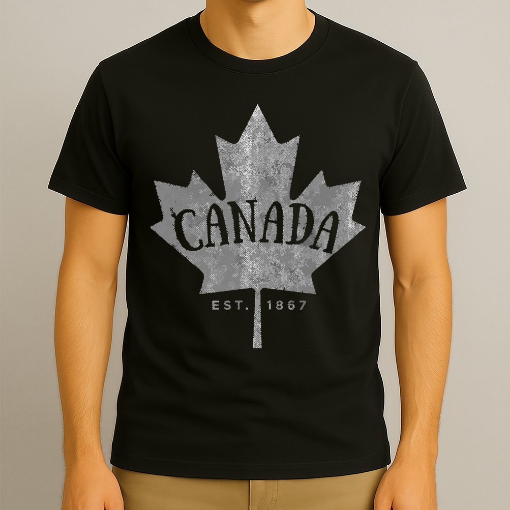 Canada Maple Leaf Canada Est 1867 Vintage Script T-Shirt