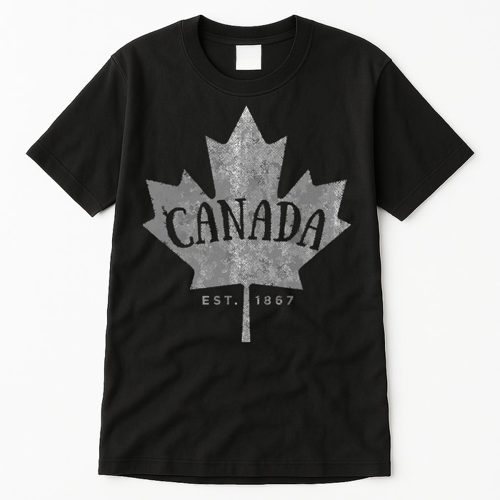 Canada Maple Leaf Canada Est 1867 Vintage Script Tall T-Shirt