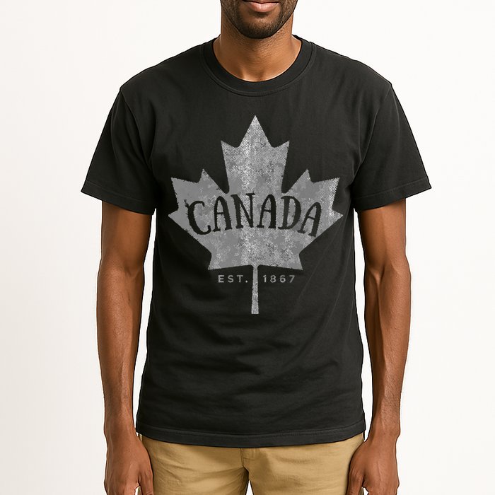 Canada Maple Leaf Canada Est 1867 Vintage Script Tall T-Shirt