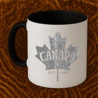 Canada Maple Leaf Canada Est 1867 Vintage Script Mug