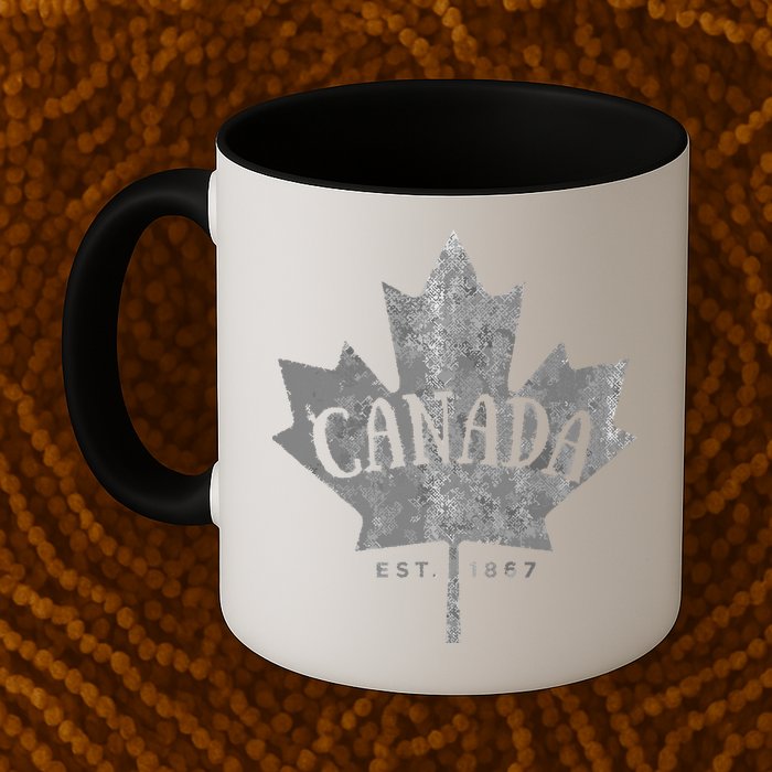 Canada Maple Leaf Canada Est 1867 Vintage Script Mug