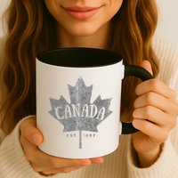 Canada Maple Leaf Canada Est 1867 Vintage Script Mug