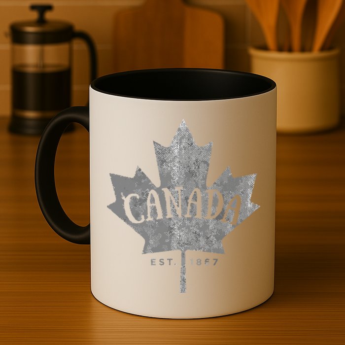 Canada Maple Leaf Canada Est 1867 Vintage Script Mug