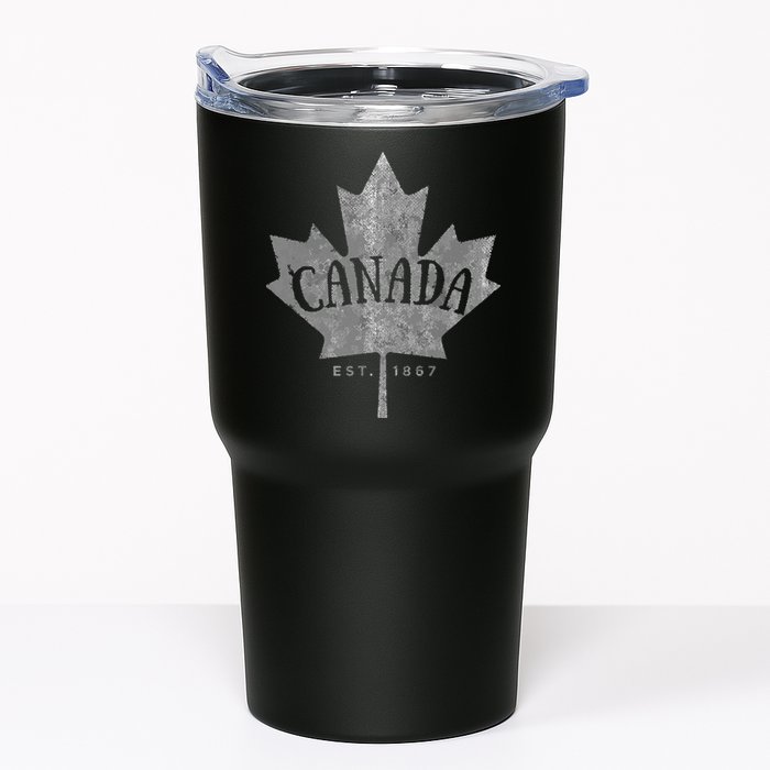 Canada Maple Leaf Canada Est 1867 Vintage Script Tumbler