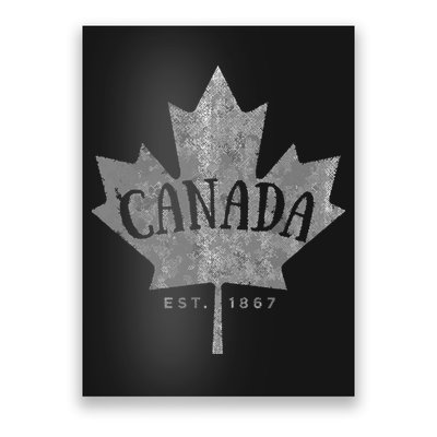 Canada Maple Leaf Canada Est 1867 Vintage Script Poster
