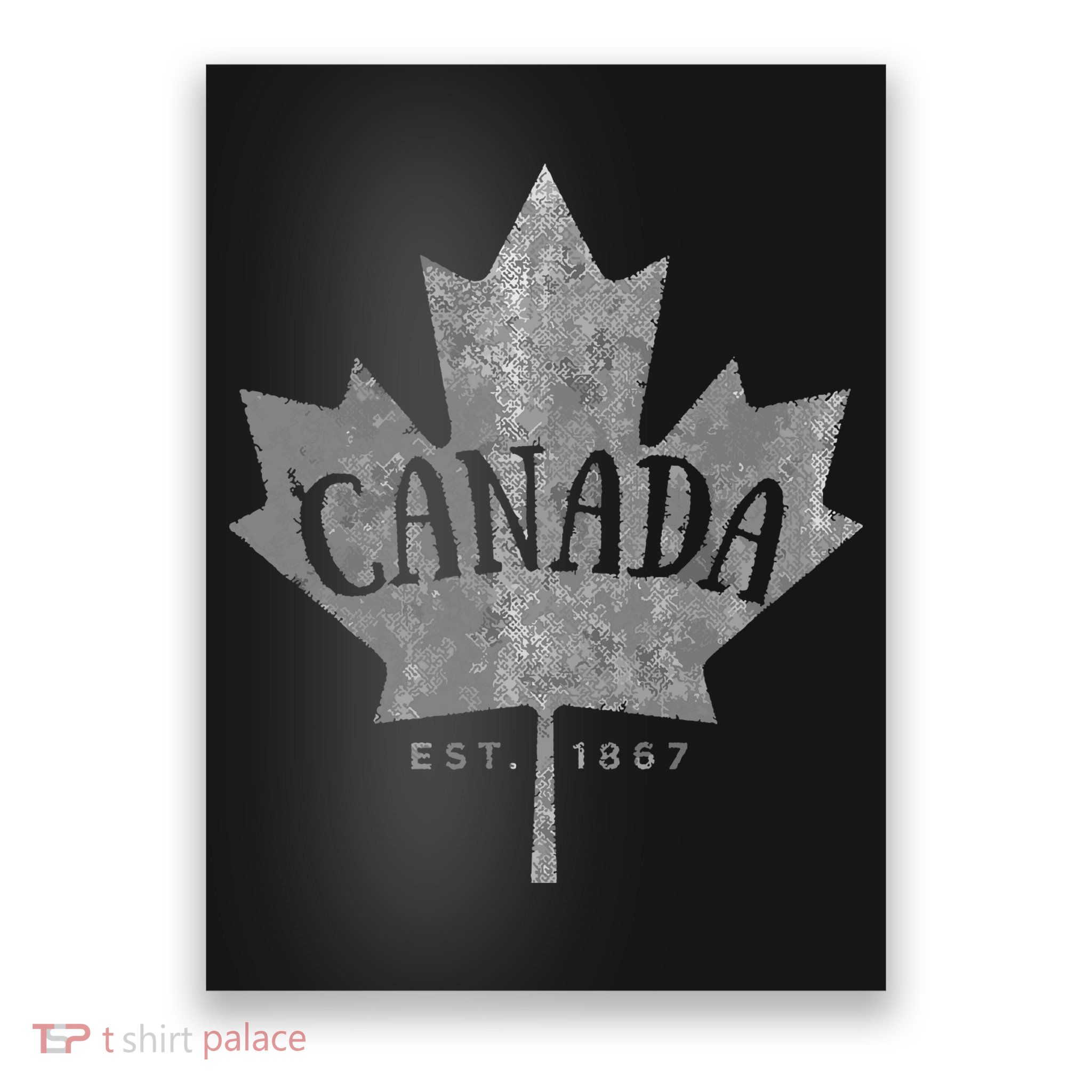 Canada Maple Leaf Canada Est 1867 Vintage Script Poster