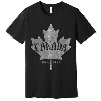 Canada Maple Leaf Canada Est 1867 Vintage Script Premium T-Shirt