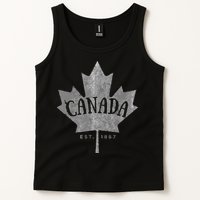 Canada Maple Leaf Canada Est 1867 Vintage Script Tank Top