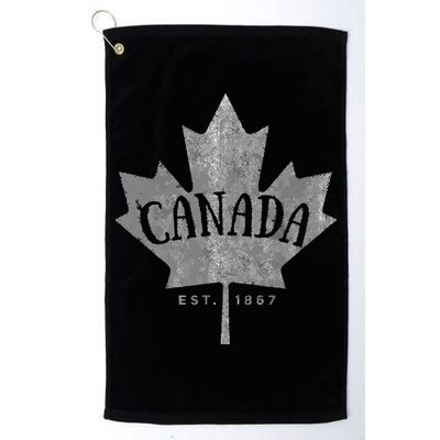 Canada Maple Leaf Canada Est 1867 Vintage Script Golf Towel