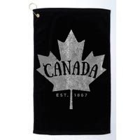 Canada Maple Leaf Canada Est 1867 Vintage Script Golf Towel