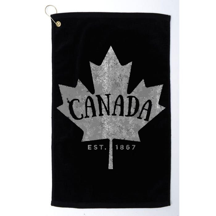 Canada Maple Leaf Canada Est 1867 Vintage Script Golf Towel