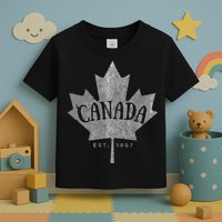 Canada Maple Leaf Canada Est 1867 Vintage Script Toddler T-Shirt
