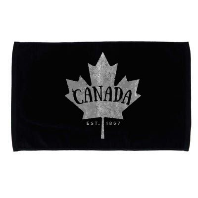 Canada Maple Leaf Canada Est 1867 Vintage Script Microfiber Hand Towel
