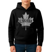 Canada Maple Leaf Canada Est 1867 Vintage Script Kids Hoodie