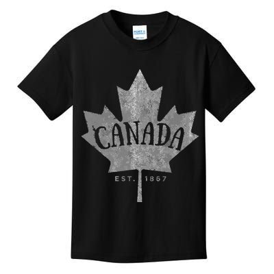 Canada Maple Leaf Canada Est 1867 Vintage Script Kids T-Shirt