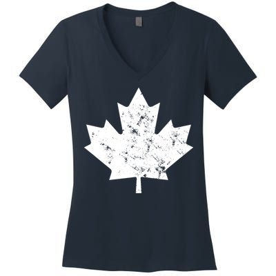 Canada Maple Leaf Flag Vintage Red White Canada Day Tank Top Women's V-Neck T-Shirt