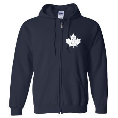 Canada Maple Leaf Flag Vintage Red White Canada Day Tank Top Full Zip Hoodie