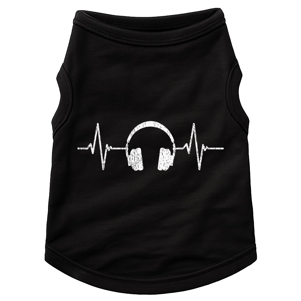 Cool Music Lover Producer DJ Present Heartbeat Headphones Doggie Tank