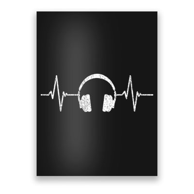 Cool Music Lover Producer DJ Present Heartbeat Headphones Poster