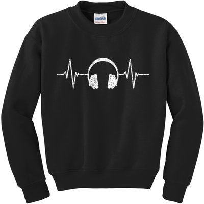 Cool Music Lover Producer DJ Present Heartbeat Headphones Kids Sweatshirt