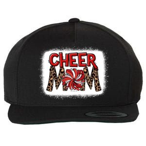 Cheer Mom Leopard Bleached Proud Cheerleader Pom Pom Gift Wool Snapback Cap