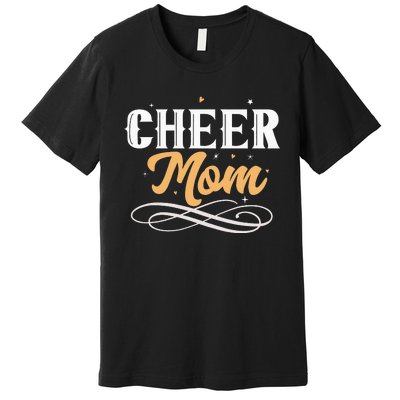 Cheer Mom Leopard Cheerleader Bleached Mothers Day Premium T-Shirt