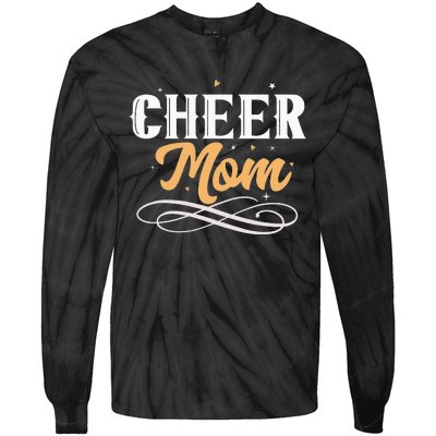 Cheer Mom Leopard Cheerleader Bleached Mothers Day Tie-Dye Long Sleeve Shirt