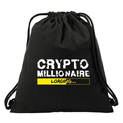 Crypto Millionaire Loading Drawstring Bag