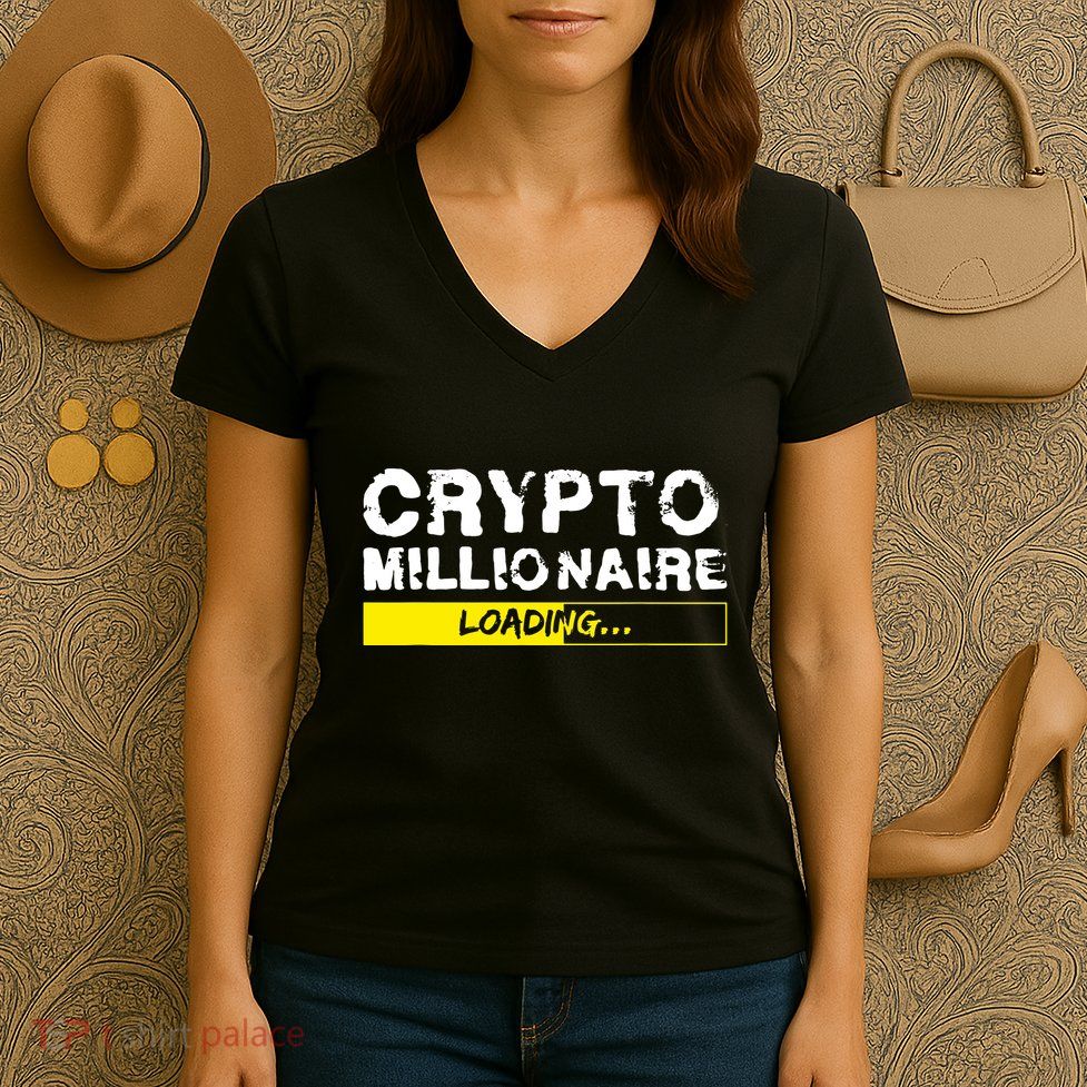 Crypto Millionaire Loading Women's V-Neck T-Shirt