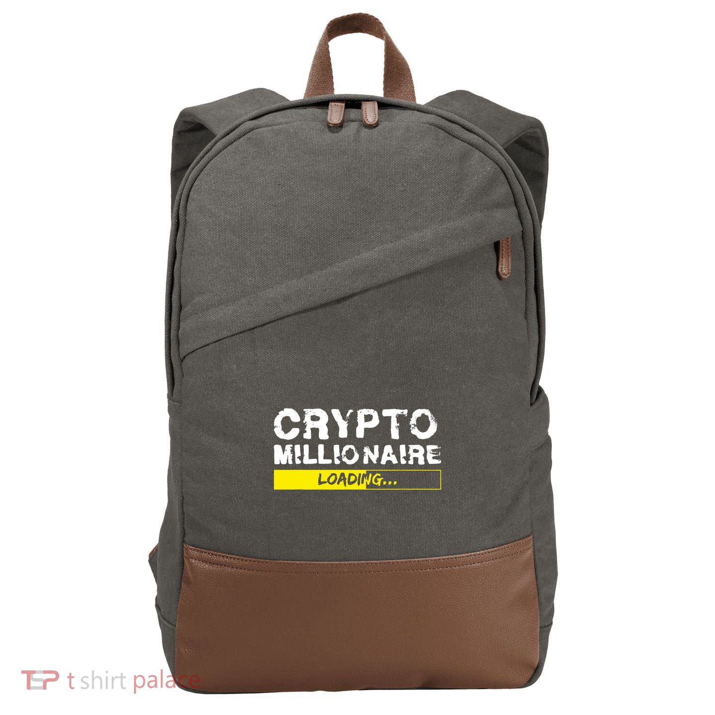 Crypto Millionaire Loading Cotton Canvas Backpack