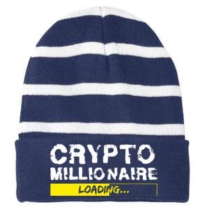 Crypto Millionaire Loading Striped Beanie with Solid Band