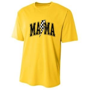 Checkered Mama Lightning Bolt MotherS Day For Mom Mother Youth Performance Sprint T-Shirt