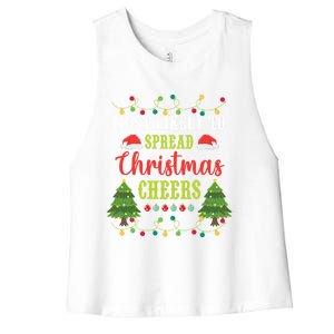 Christmas Most Likely To Spread Christmas Cheers Matching Gift Women's Racerback Cropped Tank