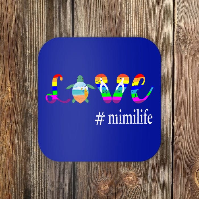 Cool Mom Love Mimi Life Tutrle Mimi Gift Coaster