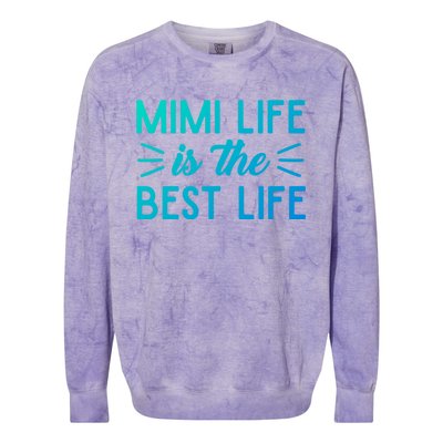 Cute Mimi Life Is The Best Life Letter Graphic Grandma Bless Gift Colorblast Crewneck Sweatshirt