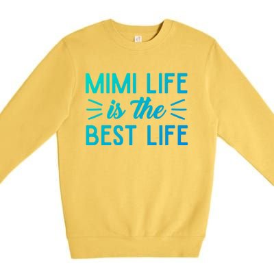 Cute Mimi Life Is The Best Life Letter Graphic Grandma Bless Gift Premium Crewneck Sweatshirt