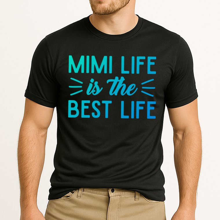Cute Mimi Life Is The Best Life Letter Graphic Grandma Bless Gift Cooling Performance Crew T-Shirt
