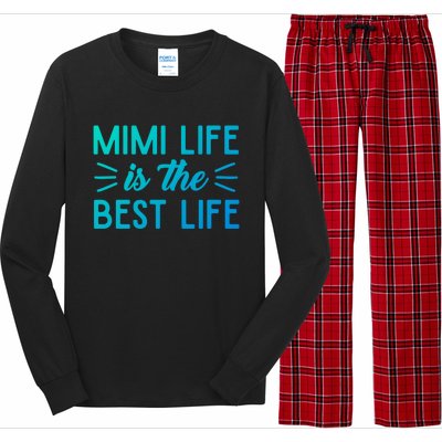 Cute Mimi Life Is The Best Life Letter Graphic Grandma Bless Gift Long Sleeve Pajama Set