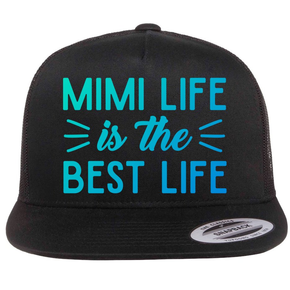 Cute Mimi Life Is The Best Life Letter Graphic Grandma Bless Gift Flat Bill Trucker Hat